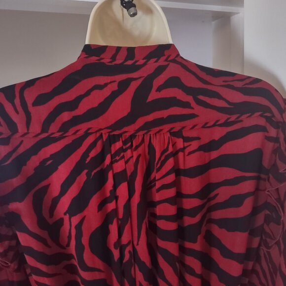 ba&sh Burgundy and Black Animal Print Wrap Dress - SIZE 2 - Picture 7 of 9